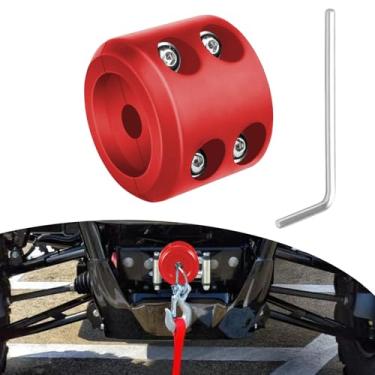 Imagem de HQRNYP Rolha de guincho para ATV UTV Truck SUV, rolha de gancho de cabo de guincho para corda sintética, protetor de linha de corda de borracha, amortecedor de choque com parafuso e porca de aço