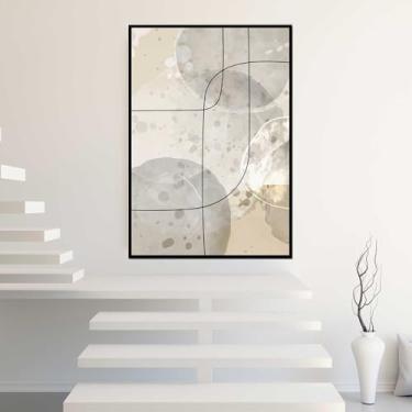 Imagem de Quadros Decorativos com Moldura Folhas Planta Marrom Sala Quarto Kit Conjunto 2