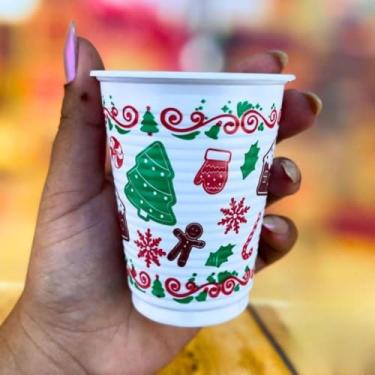 Imagem de Copos Descartáveis Natal 200ml - Copos de Plástico para Festa com Estampa Natalina para Ceia, Confraternização e Decoração(200 COPOS NATAL 200ML)