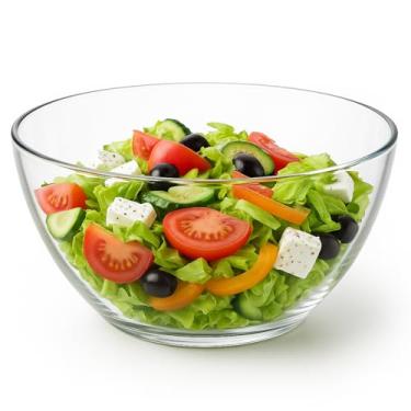Imagem de Conjunto de Tigelas de Vidro Temperado, Saladeira Grande Transparente para Servir, Bowl de Vidro para Salada e Alimentos,