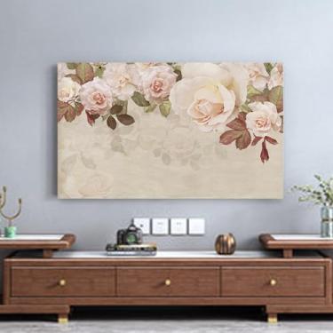 Imagem de Capa de TV para televisões/computador Capa contra poeira estampa floral interior quarto decoração de sala de estar 32 polegadas - 80 polegadas protetor de tela de TV LCD/LED universal multifunções