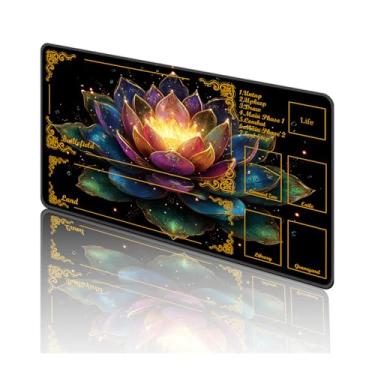 Imagem de TOEMZTFT Playmat for MTG, with Free Storage Bags,Game Mat 24 x 14 inches, TCG and Board Game Mat for Cards,Mousepad Desk Mats，Magic Lotus