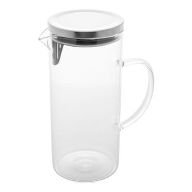 Imagem de Jarra De Suco Água Em Vidro Resistente Com Tampa Inox 1,3l