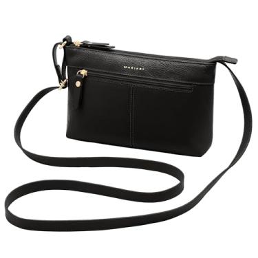 Imagem de Bolsa Feminina Transversal de Couro Bovino Legítimo Mariart Cipozinho (Preta)