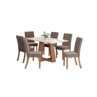 Imagem de Mesa Jantar Lins 160 6 Cadeiras Esther Cacau - Henn