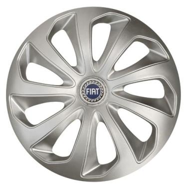 Imagem de Calota esportiva aro 15 velox silver + emblema resinado fiat azul - Ga
