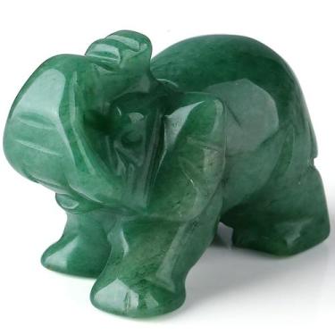 Imagem de Crystal Elephant Decor QINJIEJIE Aventurina verde 30g
