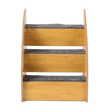 Imagem de Fxzqgnh Rampa de Madeira para Cães, Confortável, Antiderrapante E Ao Desgaste, para Animais de Estimação, Escada Inclinada para a Cama, 3 Etapas