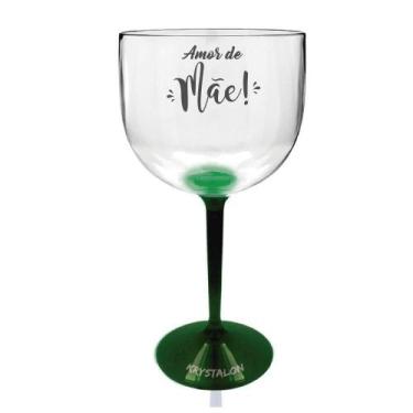 Imagem de Taça Gin Bicolor Verde Para Dia Das Mães - Amor De Mãe - Krystalon