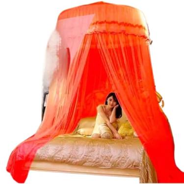 Imagem de Mosquiteiro de Teto Gigante Casal/Queen/King com Abertura Lateral 14m Tela Fina Anti-Inseto(vermelho,Gigante c/abertura lateral)