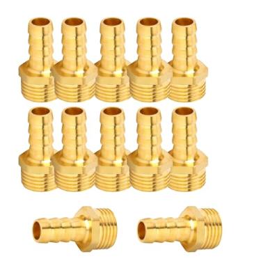 Imagem de AQUADIAI Conexão de mangueira de latão 1/10.2 cm Barb x 1/4 macho NPT conector de encaixe de alta pressão para sistemas de água combustível ar óleo (pacote com 12)