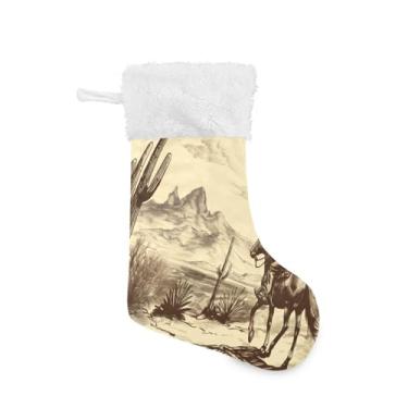 Imagem de Blueangle 1 pacote de meias de Natal para meninos de vaca ocidental de 17,7 polegadas para decorações de festas de fim de ano, porta-presentes e meias (113)