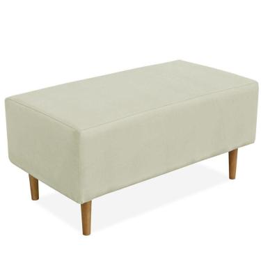 Imagem de Puff Sala De Estar Cléo W01 Pés Palito 90 Cm Suede Bege