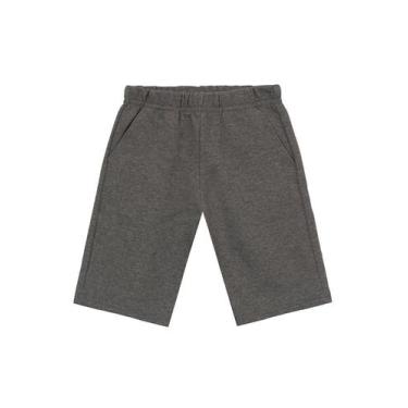 Imagem de Bermuda infantil menino em moletinho Brandili, 12, Cinza