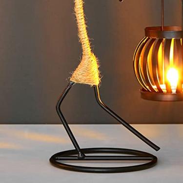 Imagem de Generic Castiçal de Ferro Em Formato Exclusivo Com Candelabro Artístico de Corda de Cânhamo para Decoração de Mesa e Eventos de Festa (Tipo F)