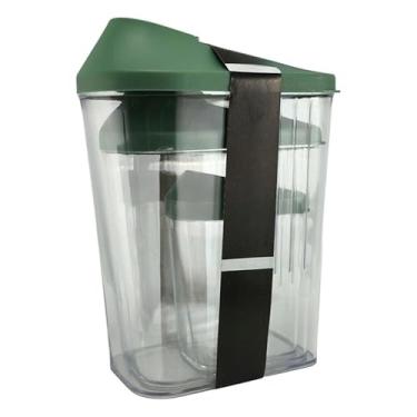 Imagem de Kit 3 Potes Acrílicos Herméticos para Armazenar Alimentos Organização de Cozinha Frigorífico ou Despensa - 1.45L + 750ml + 250ml Empilháveis (VERDE)