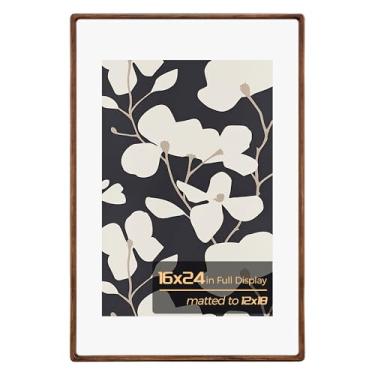 Imagem de Porta-retrato de 40 x 61 cm, moldura de madeira maciça com vidro temperado, porta-retratos de mesa 30 x 45 com tapete ou 40 x 61 sem tapete para decoração de parede