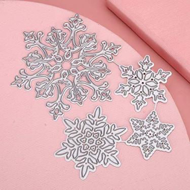 Imagem de Cryfokt Molde de Corte Artesanal Em Formato de Floco de Neve, Placa de Escultura Em Aço Carbono Durável para Carimbo de álbum de Scrapbooking