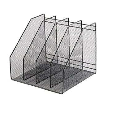 Imagem de Organizador de arquivos de malha de ferro de metal simples, organizador de arquivos de dados para estudantes, estante vertical, escritório, mesa de trabalho, caixa de arquivo de ferro multicamadas de