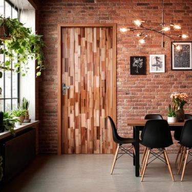 Imagem de Folha de Porta Maciça 210x80cm Eucalipto com Emenda Pm26 Mexicana Cruz