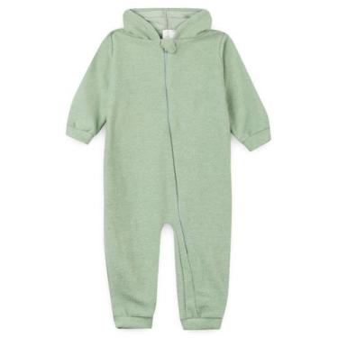 Imagem de Macacão Bebê Plush Capuz Duma Kids, Verde claro, 12 a 18 Meses