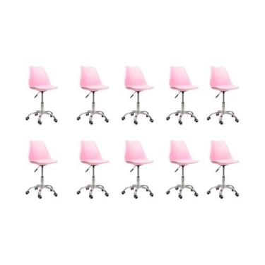 Imagem de Cadeira Office Base Cromada com Rodízio Giratória Saarinen - Oficial W