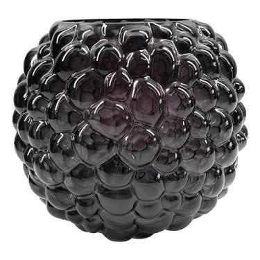 Imagem de VASO DE VIDRO PRETO COM TEXTURA