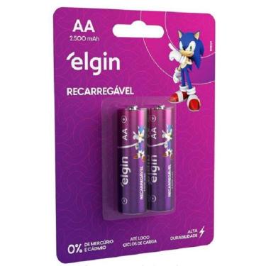 Imagem de Pilha Recarregável Aa 2500Mah Elgin Com 2 Unidades Comum