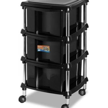 Imagem de Gaveteiro Rodizio 3 Gavetas G Portátil Preto Noite