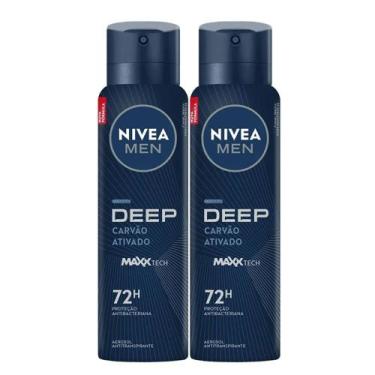 Imagem de Kit Desodorante Aerosol Nivea Men Deep Original 150ml - 2 unidades
