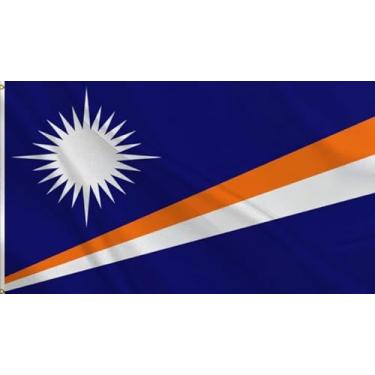 Imagem de HVATLTL Bandeira de barco das Ilhas Marshall de dupla face, 30 x 45 cm, nylon 220D resistente, cores vivas, bandeiras náuticas marshallesas com 2 ilhós de latão para barco, quadriciclo, caminhão