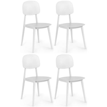 Imagem de Kit 4 Cadeiras Itália Para Sala/cozinha Em Polipropileno - Branco