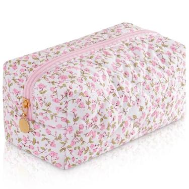 Imagem de UUYUUY Bolsa de maquiagem acolchoada, rosa, Bolsa de maquiagem