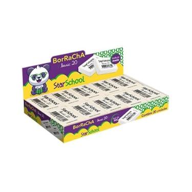 Imagem de Starschool – Borracha Plástica BASIC BRANCA TPR | Não Tóxica, Textura Macia e Apagamento Limpo | Material Escolar Essencial e Clássico