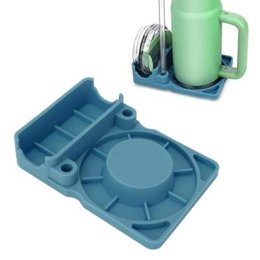 Imagem de Gsycle Rack de secagem de garrafa de silicone, design de ventosa de secagem rápida, suporte de garrafa de água, suporte de garrafa de água, suporte de pia para cozinha doméstica (azul)