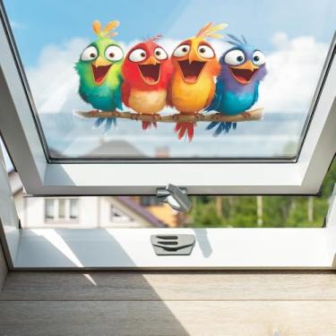 Imagem de MEFOSS Pacote com 2 adesivos engraçados de parede pássaros no ramo de árvore decalque de parede mural de arte de vinil para sala de estar, quarto, sala de jogos