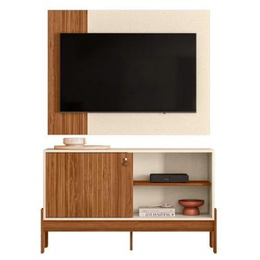 Imagem de Rack com Painel Mobler Wood 1.2 para TVs de até 42 polegadas, Cinamomo