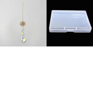 Imagem de Pingentes de cristal de floco de neve, sinos de vento, octógono, gota, pingentes, carrilhão de vento, para decoração de jardim, interior, exterior, presente, 32,5 cm