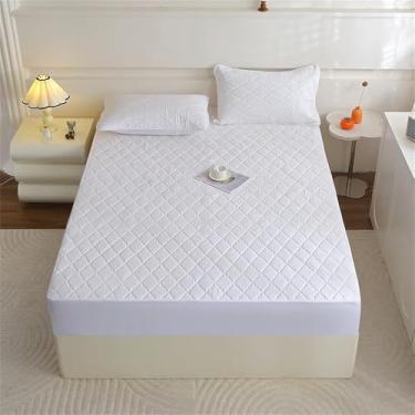 Imagem de Capa de colchão acolchoada grossa de veludo, quente e macia, tamanho Queen/King, sem fronha, 5 polegadas (120 x 200 cm), 1 peça.