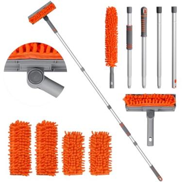 Imagem de Limpador de ventilador de teto espanador com haste de extensão de 160 cm, ferramenta de limpeza de lâmina de ventilador de teto, espanadores para limpeza de ventilador de teto alto almofadas de