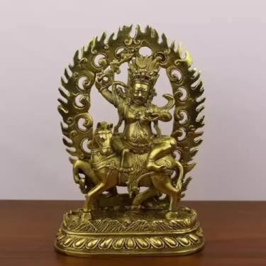 Imagem de FENNYYAR Estátua de Buda da Mãe Celestial Auspiciosa de Cobre Feng Shui, 18 cm, Ornamento de Oferta para Casa