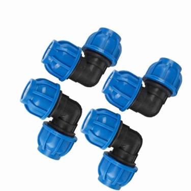Imagem de GLOGLOW Conector de Cotovelo de 4 Unidades, Encaixe de Tubo de Plástico PE, Reduz o Consumo de água e a Perda de Pressão, Ideal para Sistemas de Tubulação de água de 32 Mm para Banheiros