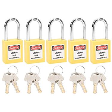 Imagem de Naroote Conjunto de Bloqueio de Bloqueio Cadeado de Segurança Durável para Transporte de Logística de Energia Nuclear, 5 Conjuntos de de Aço PA de Nylon LOTO para Energia Química de Gás de Petróleo,