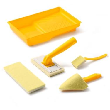 Imagem de VOOMEY Conjunto de almofadas de pintura - Kit de ferramentas de afiador de tinta de 5 peças, pintor de almofadas de paredes e tetos de canto