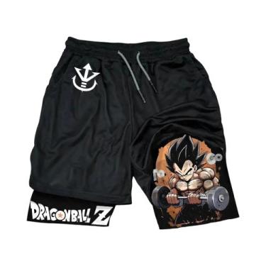Imagem de Shorts Esportivos Masculinos De Dupla Camada Dragon Ball GOKU Vegeta A