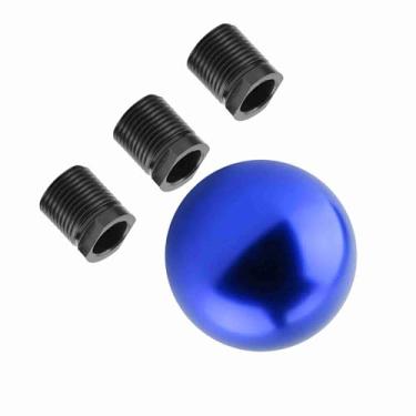Imagem de Generic Atualização de Alta Sensibilidade do Botão de Mudança de Marcha de Metal para Carro Cabeça de Mudança de Marcha Manual Universal, 3 Adaptadores, Fácil Instalação para Entusiastas ou (Azul)