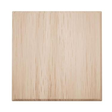 Imagem de 6 cm L x 6 cm A x 19 cm P Americraft Solid Hardwood Stain Grade Standard Smooth Rosette com borda decorativa, carvalho vermelho