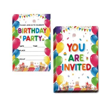 Imagem de Qwertirsr Let's Play Convites de Aniversário Design Dupla Face (25 Cartões + Envelopes) com Envelopes Convites de Festa de Aniversário Infantil, Meninos, Lembranças de Festa e Suprimentos 15 x 10 cm