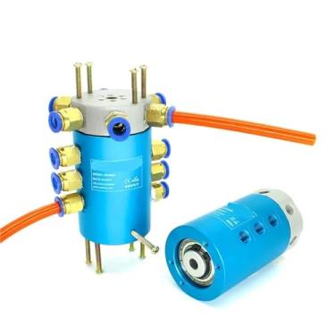 Imagem de 1 peça 6 passagens anel deslizante condutor rotativo 6-56 fios conector de juntas rotativas hidráulicas pneumáticas para vácuo de falha de gás (6 passagens 12CH 2A)