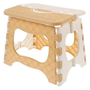 Imagem de Banqueta Dobrável multiuso Portátil retrátil camping/pesca/praia Plástico Cores Variadas Design Compacto Montagem Fácil Suporte para Uso Doméstico resistente com alça